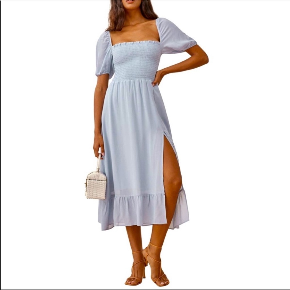 Reformation Meadow dress in Mineral XS